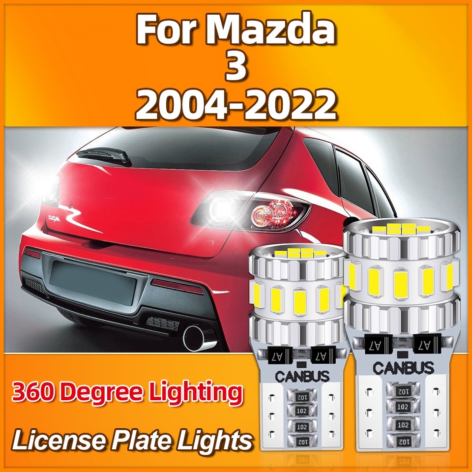 

2 шт., белые Автомобильные светодиодные лампы T10 W5W Canbus 6000K для Mazda 3 2004-2018 2019 2020 2021