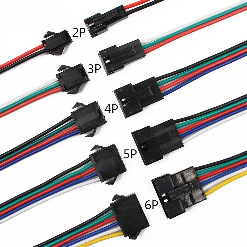 

10 пар 15 см JST SM 2P 3P 4P 5P 6P штепсельная розетка, фоторазъем, фоторазъем для драйвера лампы, быстрый адаптер