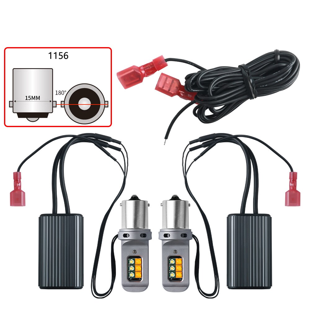 

СВЕТОДИОДНЫЙ DRL с указателем поворота 2 в 1 светильник BA15S BAU15S PY21W Canbus No Hyperflash T20 7440 W21W двухцветный белый Янтарный диод 12 В