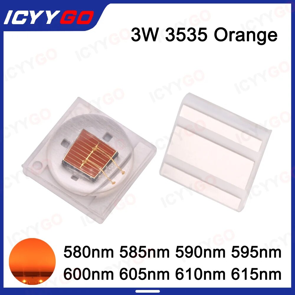 

ICYYGO IC-3W 3535 керамические светодиодные бусины 3Вт желтый оранжевый янтарный