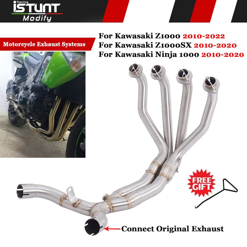 

Надевается для Kawasaki Ninja 1000 Z1000 Z1000SX 2010-2022, выхлопная труба мотоцикла, переднее соединение трубы, оригинальный глушитель
