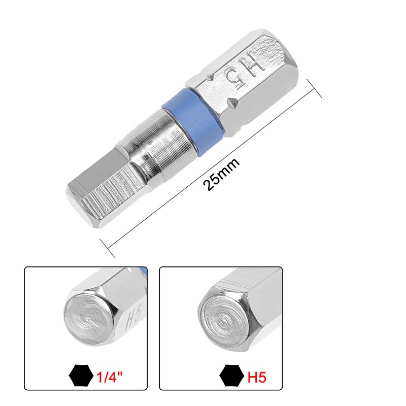 

4pcs Hexagon Screwdriver Bit Set 1/4" Hex Shank 25mm H4 H5 Hex Head Screw Driver Bits For Power Tool S2 High Alloy Steel