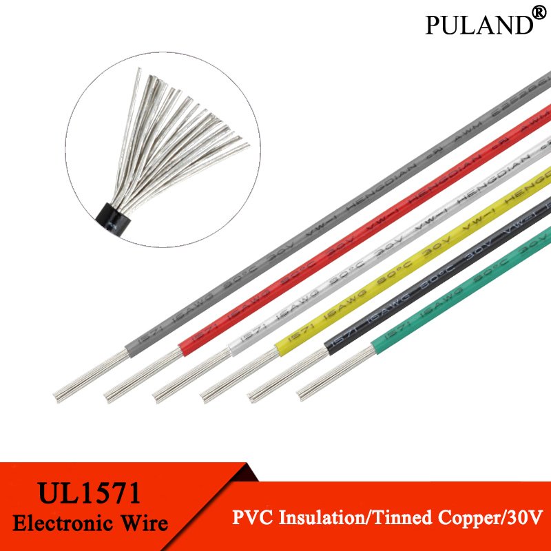 

UL1571 Электронный провод 32 30, 28, 26, 24, 22, 20, 18, 16 AWG, изолированный ПВХ, луженая медь, экологический шнур «сделай сам», светодиодная линия