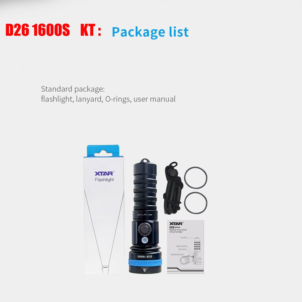 

XTAR D26 1600S фонарик для дайвинга