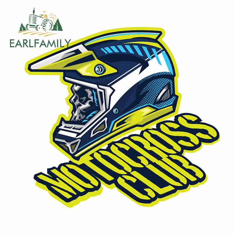 

EARLFAMILY 13 см x 11,9 см для черепа мотокросса наездника автомобильные наклейки и наклейки водонепроницаемые устойчивые к царапинам наклейки на окна