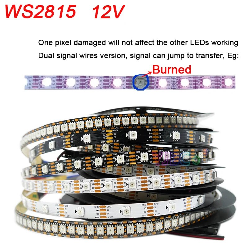

RGB светодиодная лента YJBCo WS2812B 5В/12В