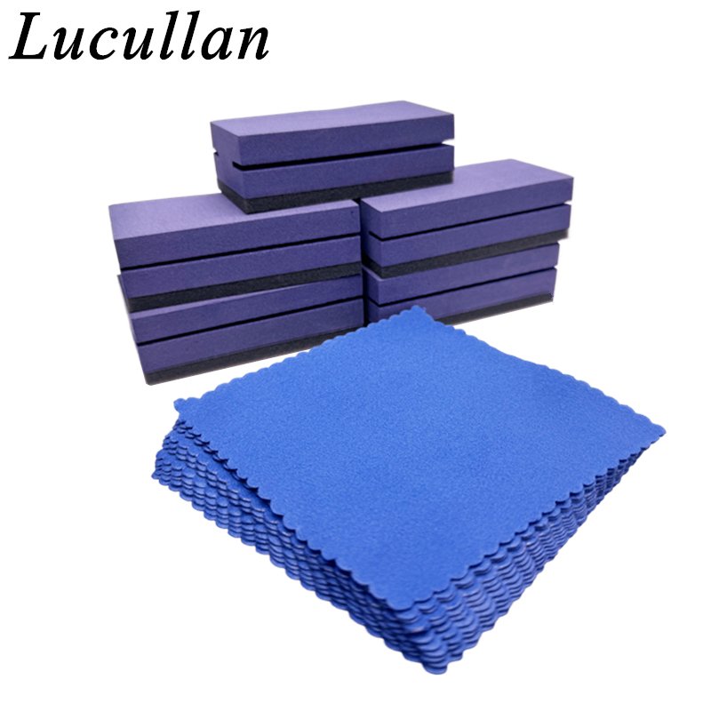 

Аппликатор керамического покрытия Lucullan Purple с темно-синей замшевой одеждой, идеальный комплект для автомобильного керамического покрытия