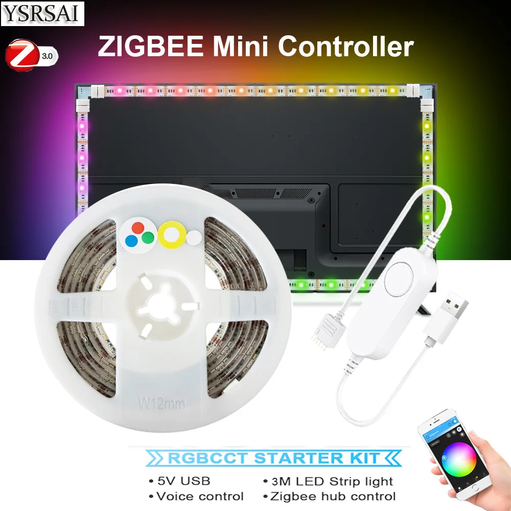 

YSRSAI Zigbee светодиодная лента RGB+теплый+белый 5В