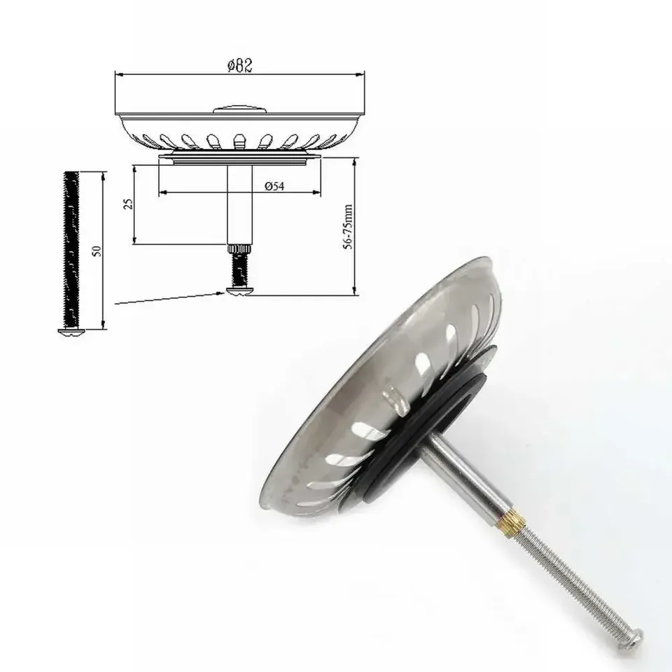 

Замена раковины For-Blanco 82 мм, сито для кухонной мойки, сливная пробка, сливной фильтр для раковины, аксессуары для кухонной мойки для ванной комнаты