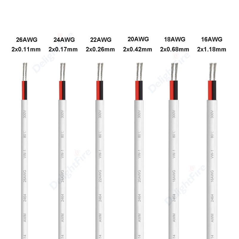 

2-контактный провод для динамиков 22AWG 20AWG 18AWG, электрический провод с ПВХ-оболочкой, 12 В, 2 осветительных приборов для сада, светодиодных фонарей, автомобильных аудио проектов
