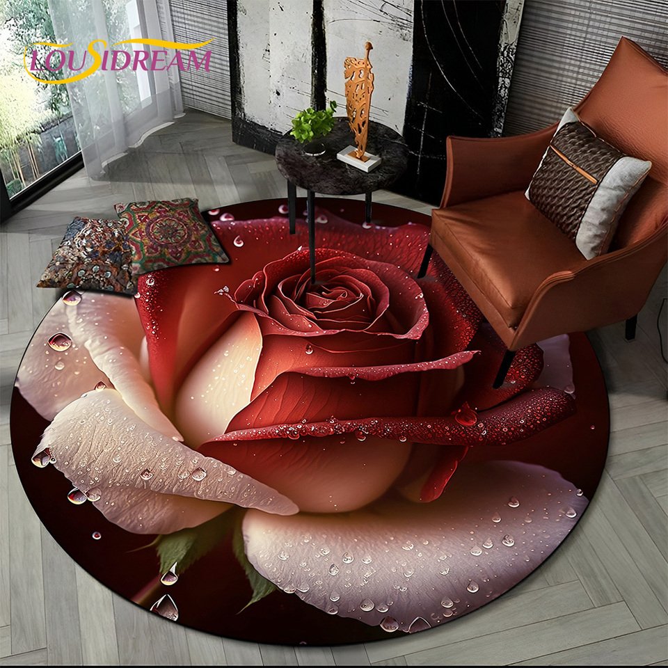 

Круглый ковер LOUSIDREAM с подсолнухами и розами