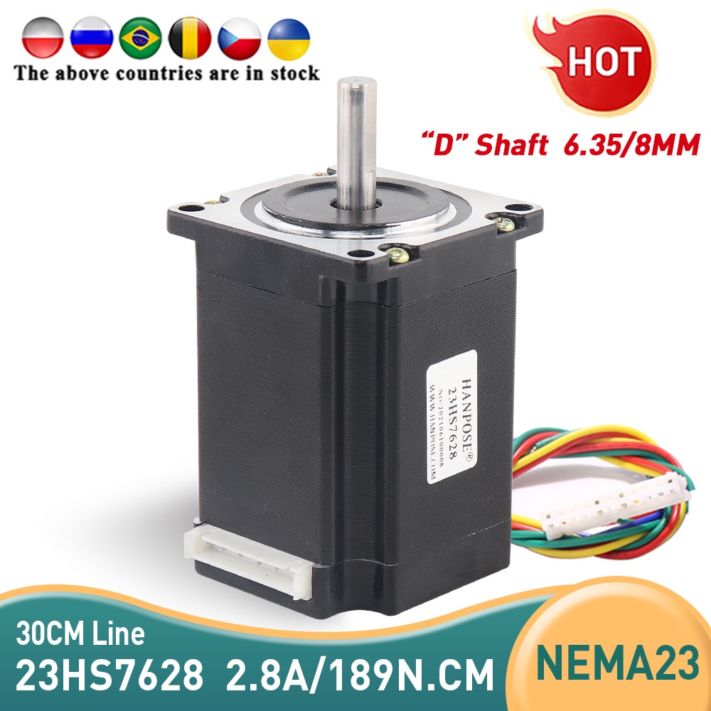 

Шаговый двигатель Nema23 23HS7628 DM542