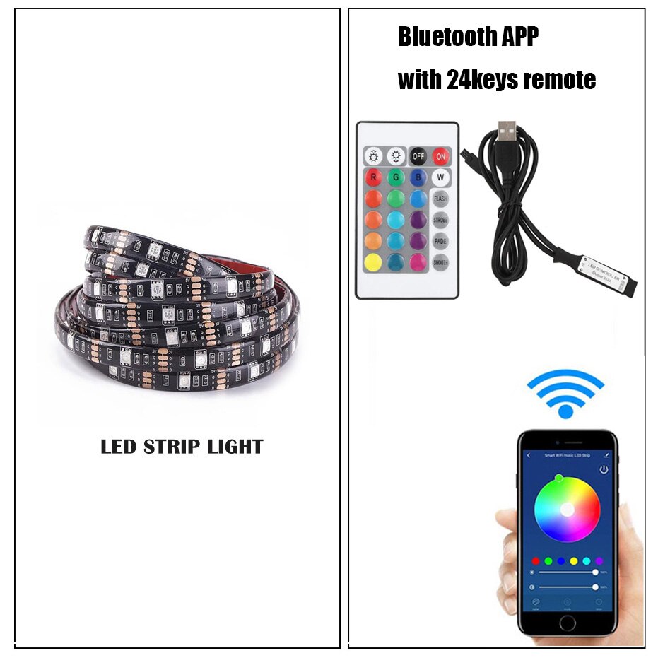 

Светодиодная лента foroureyes RGB 5В USB 30LED/м SMD 5050 3/17/24/44 клавиш водонепроницаемая