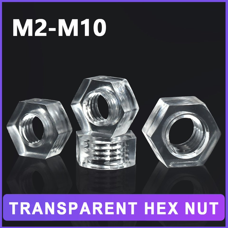 

Прозрачные шестигранные гайки из поликарбоната M2~M10