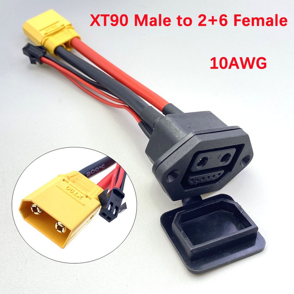 

XT90 на 2 + 4/2 + 6 разъемов для зарядки литиевой батареи, адаптер разрядного порта для электромобиля, сильноточный разъем для зарядки, 4 квадрата