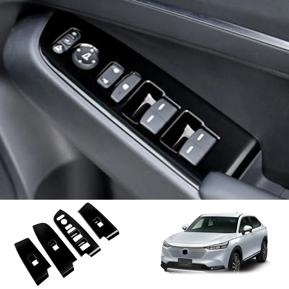 

LHD RHD для Honda Vezel HR-V E:HEV 2021 2022 2023 Window Glass Switch Lift Panel Cover Trims интерьер АБС-системы автомобиля Accessories
