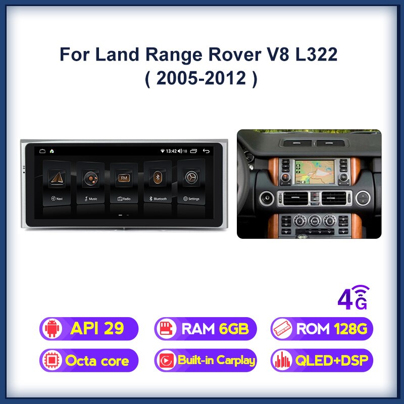 

Автомагнитола на Android 12 для Range Land Rover Vogue L322 HSE 2002-2012, умный Автомобильный мультимедийный видеоплеер с радио и GPS-Навигатором