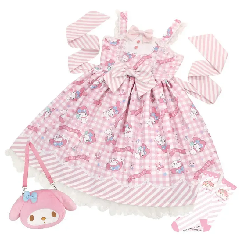 

Платье Лолита My Melody, платье для косплея, кружевное милое платье с оборками Kuromi Cinnamoroll, одежда для косплея, готическое платье, подарок