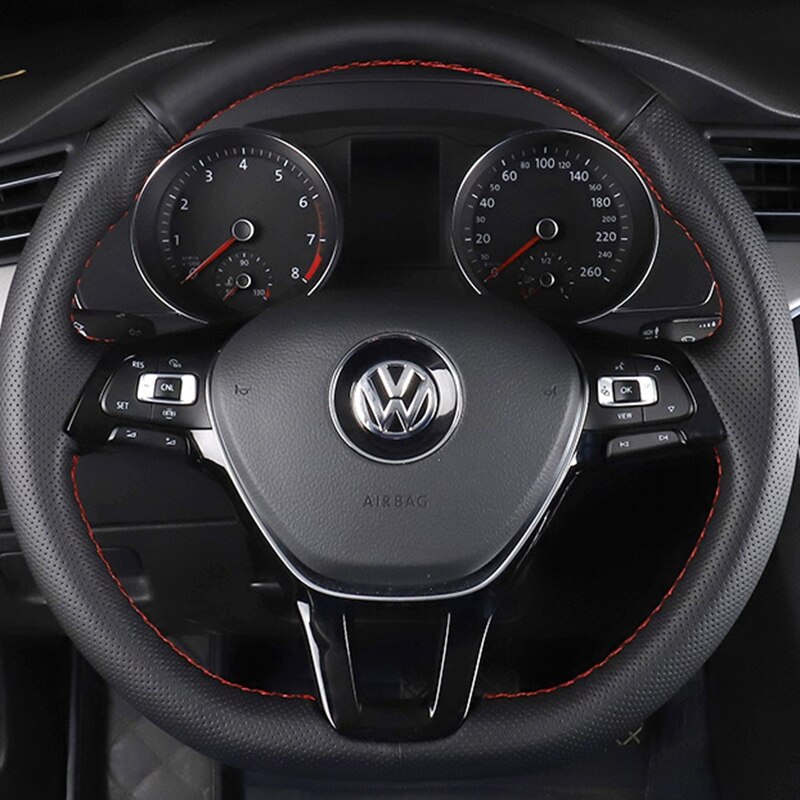 

Чехол на руль из искусственной кожи для Volkswagen VW Golf 7 Mk7 New Polo Jetta Passat B8 Tiguan Sharan Touran