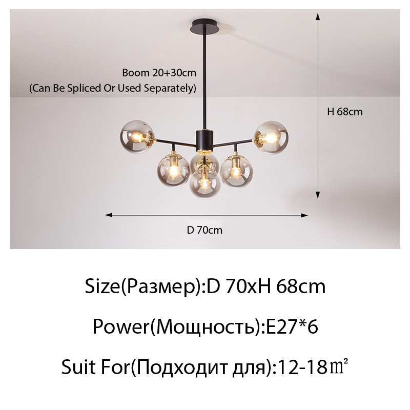 

BORUIMEI стеклянная люстра 110В