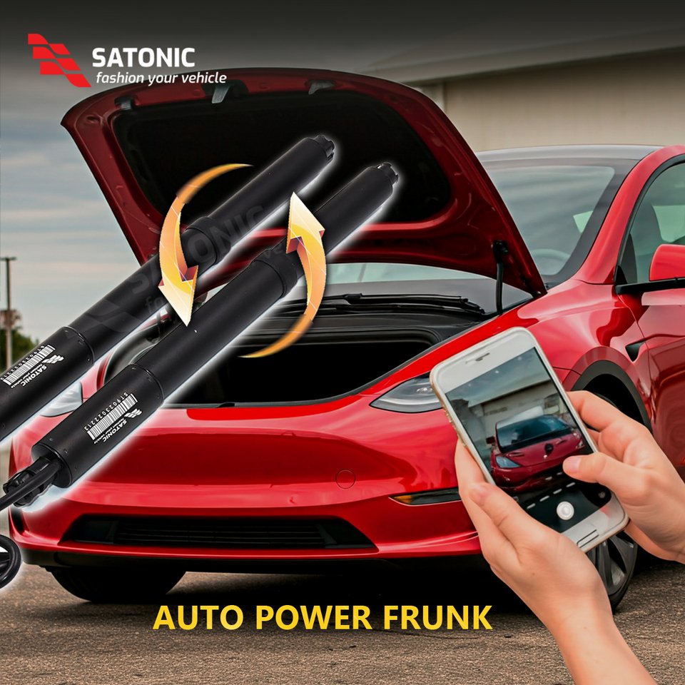 

Автомобильная мощность Frunk с мягким закрыванием для Tesla Model 3 & Y — брелок с электрическим подъемом, автоматическое открытие и закрытие экрана приложения и Siri