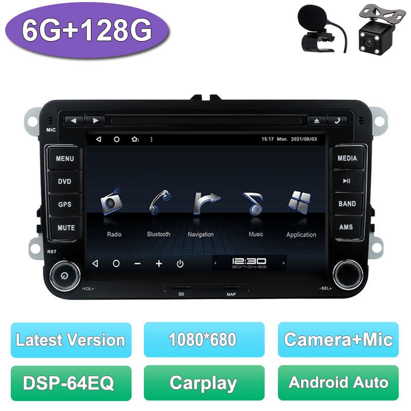 

Автомагнитола 2 Din, мультимедийная стерео-система на Android, с GPS, для Volkswagen, Skoda Octavia, golf, touran, passat B6, polo, Jetta, SWC