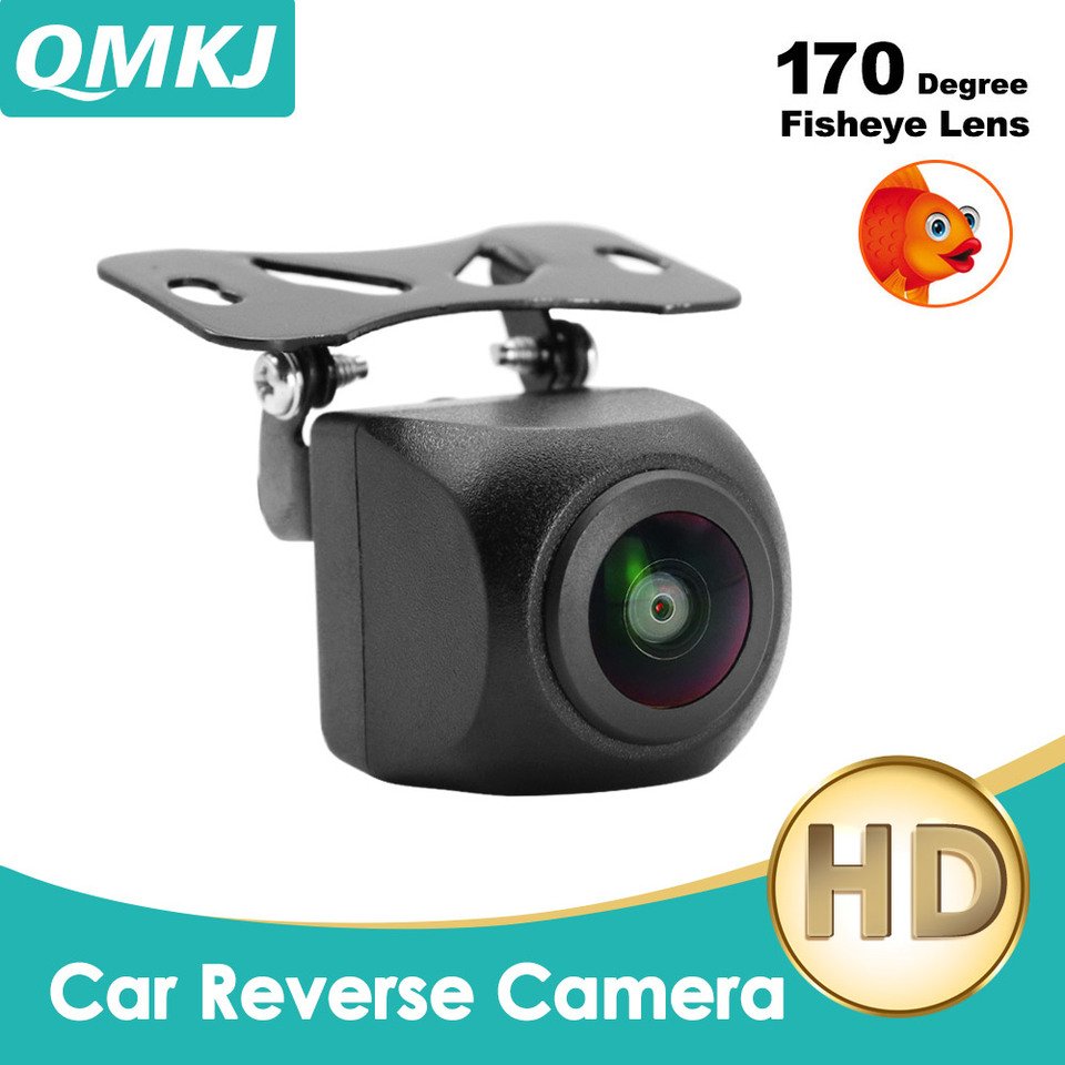 

QMKJ CCD HD 1080P Автомобильная камера заднего вида, обратная резервная камера, 170-градусный объектив «рыбий глаз», камера ночного видения для парковки автомобиля