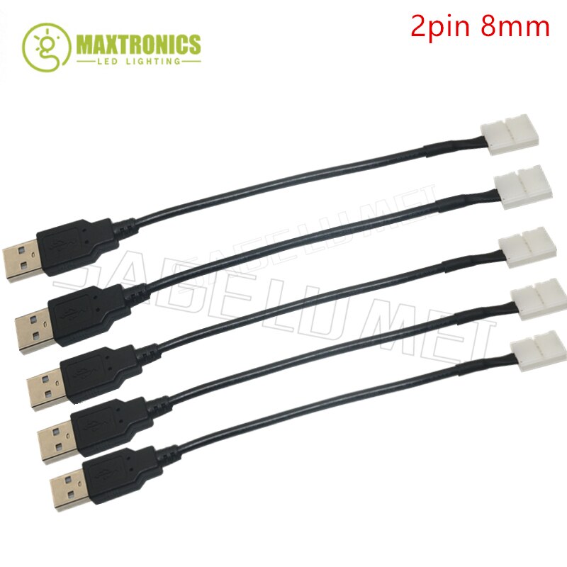 

5 шт./лот USB разъем для 2pin 8 мм/10 мм Бесплатная Сварка светодиодный разъем 15 см кабель Светодиодная лента Разъем для DC5V 5050 Светодиодная лента