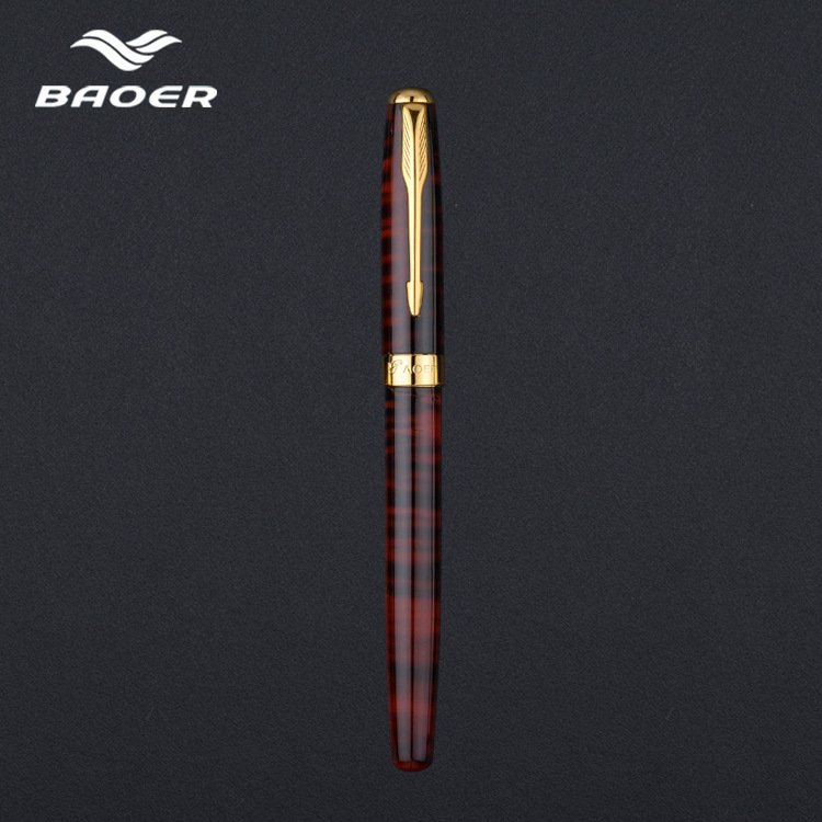

1 шт. Baoer 388 серебряный и золотой зажим металлическая перьевая ручка 0,5 мм роскошные чернильные ручки для письма офисные школьные принадлежности Бесплатная доставка