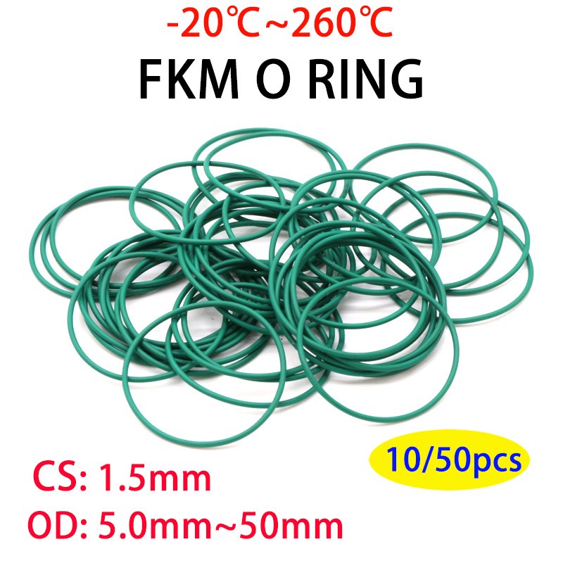 

Зелёные уплотнительные кольца FKM 5-50 мм