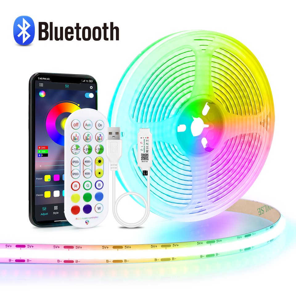 

RGB Светодиодная лента COB 5В