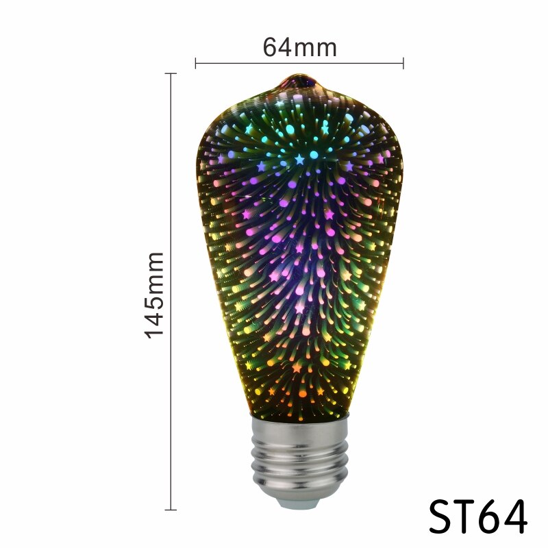 

Светодиодная лампа DEEMOPA E27 3D фейерверк ST64