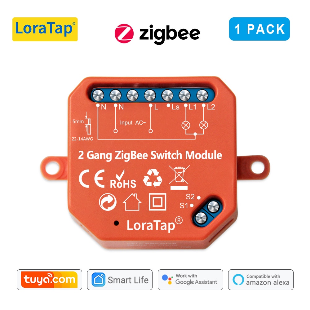 

Переключатель LoraTap ZigBee 3.0 2 Gang