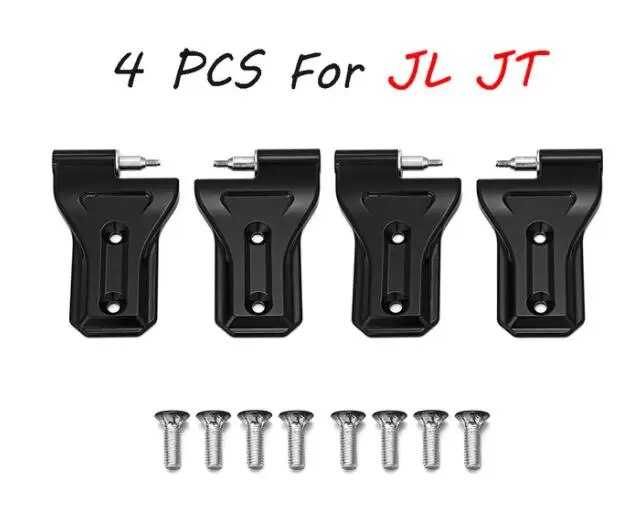 

4 шт. боковая дверная петля с алюминиевым покрытием для Jeep Wrangler JK JL JT 2007+ комплект дверных петель из дорожной стали, не декоративная крышка дверной петли