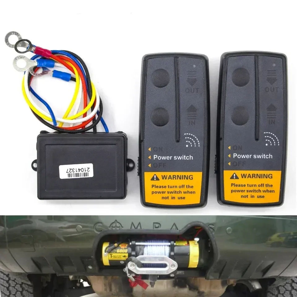 

2,4G 12V 24V 50M цифровые беспроводные лебедки пульт дистанционного управления ler комплект восстановления для Jeep ATV SUV Trailer 120W 100ft Универсальный