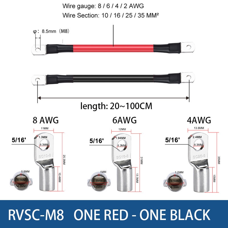 

Кабель подключения инвертора SUMRET RVSC 8/6/4 AWG