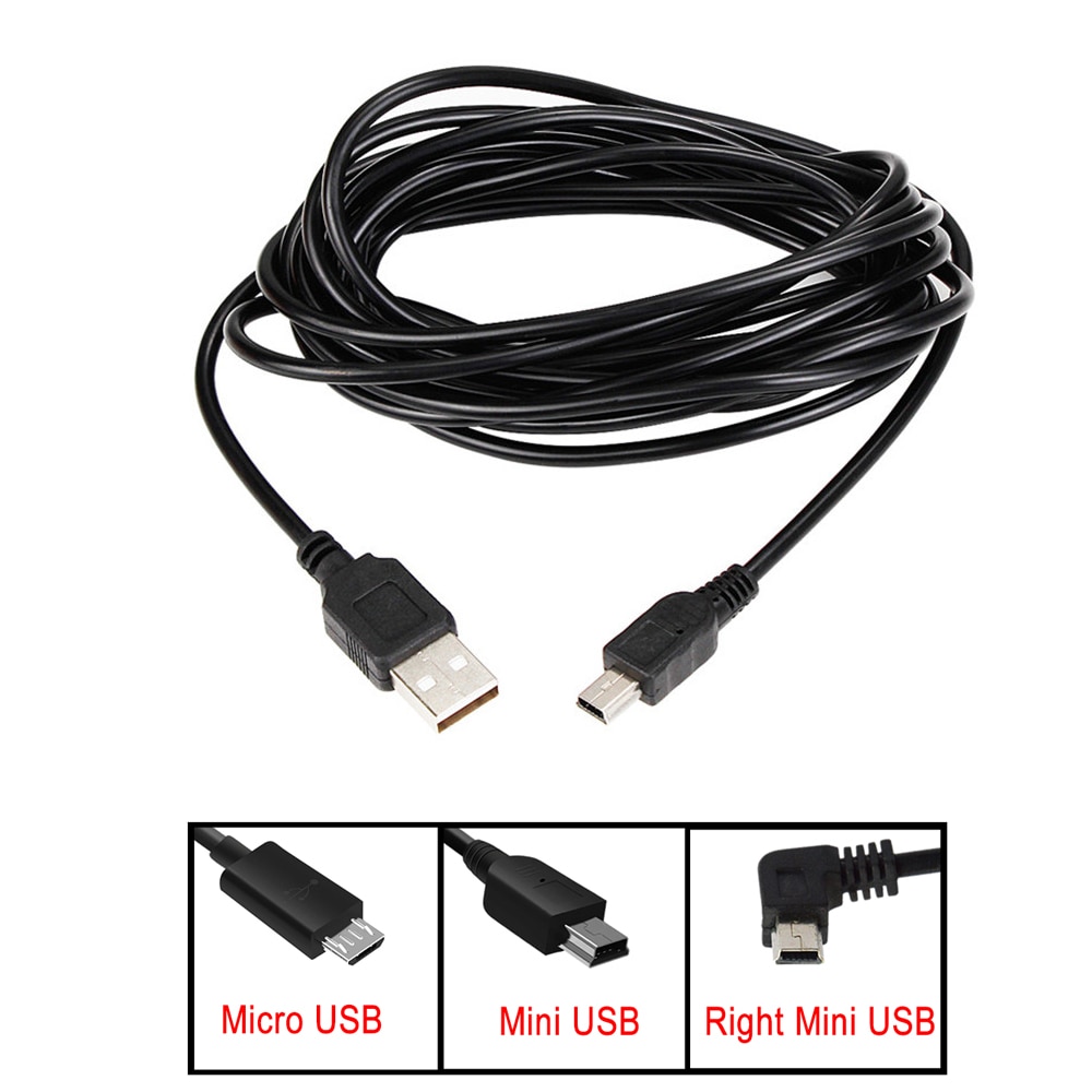 

Кабель питания Mini USB, Micro USB, 3,5 м, 5 В/2 А, для автомобилей, для видеорегистраторов