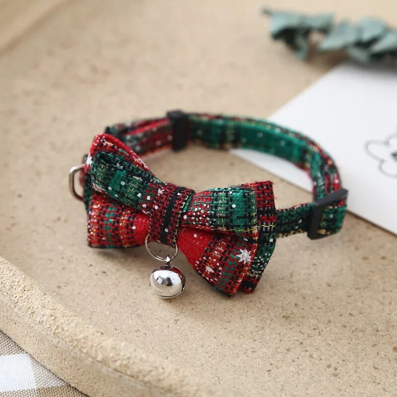 

Рождественские ошейники для собак и кошек с колокольчиками, полиэстер
