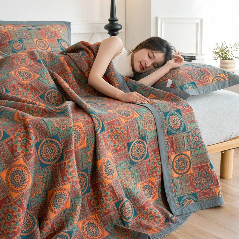 

Двуспальное хлопковое одеяло Jacquard