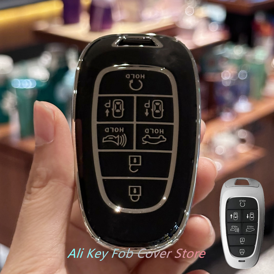 

Брелок для ключей Hyundai, брелок из искусственной кожи для 2024 2023 2022 2021 Sonata Santa fe Tucson Nexo Palisade, 7 кнопок