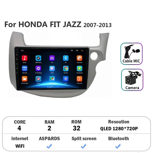 

Автомагнитола на Android для HONDA FIT JAZZ 2007-2014, мультимедийный видеоплеер с зеркальным соединением, головное устройство с разделенным экраном