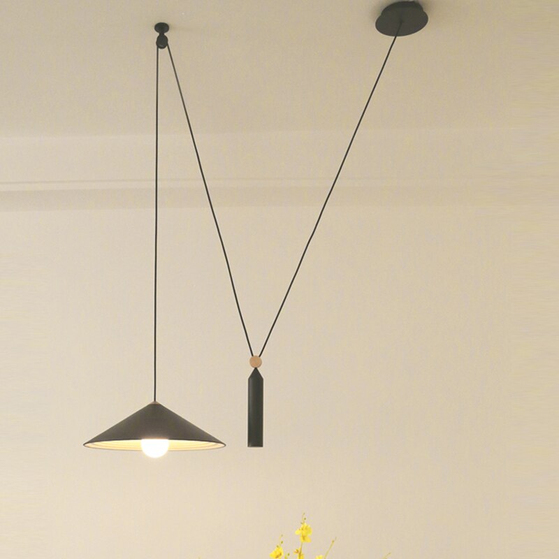 

Industrial pendant light Simple Bedside Corridor Stairs Art Deco Style pulley pendant lamp Interior Home linear pendant light