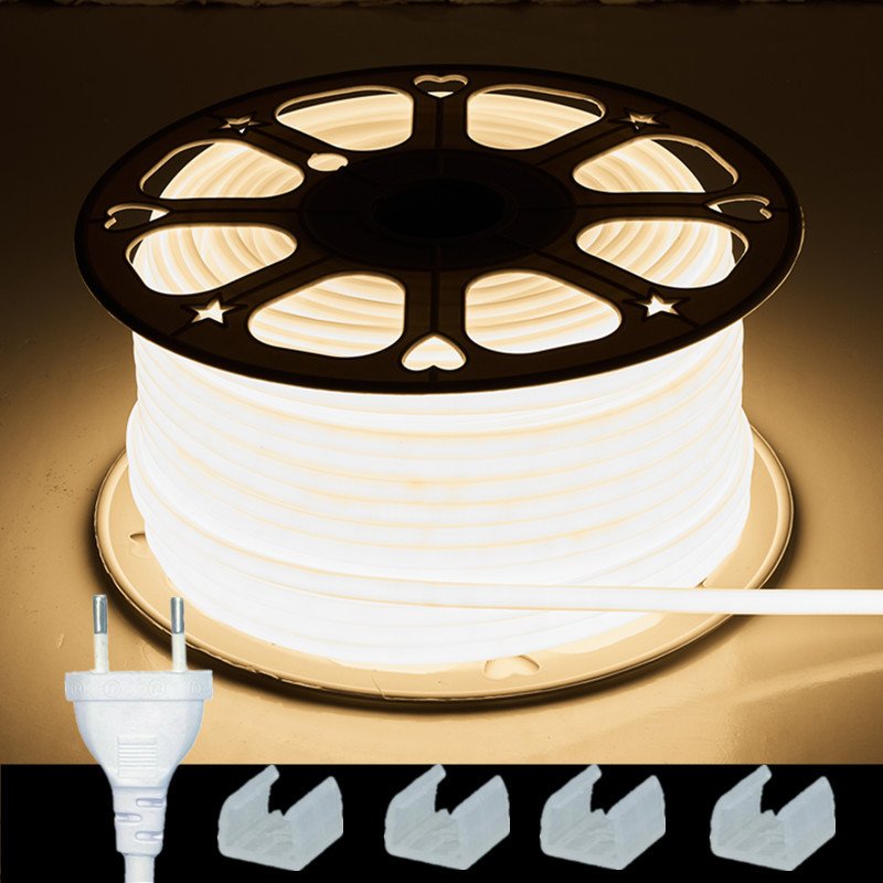 

RnnTuu Светодиодная лента 220V тёплый белый 288LEDs/m IP65