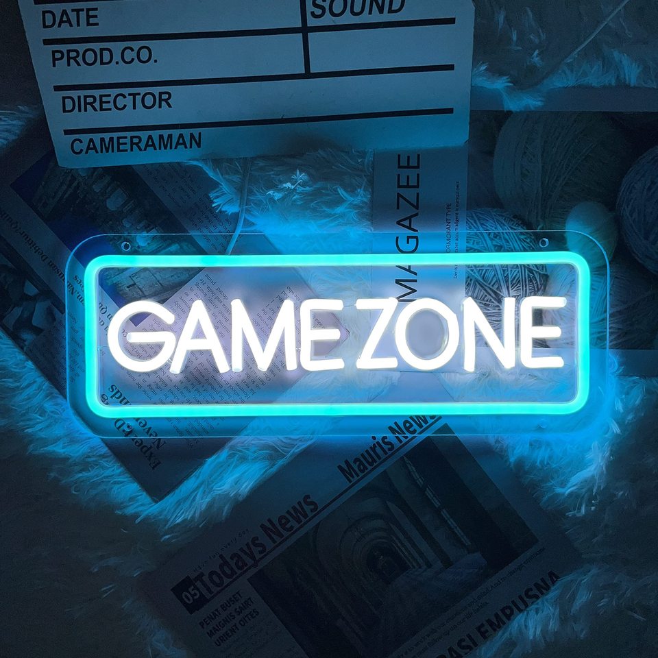 

Неоновая светодиодная вывеска Game Zone для декора стен Игровые неоновые огни Вывески с питанием от USB для игровой комнаты Спальня Подарки геймера (разноцветные)