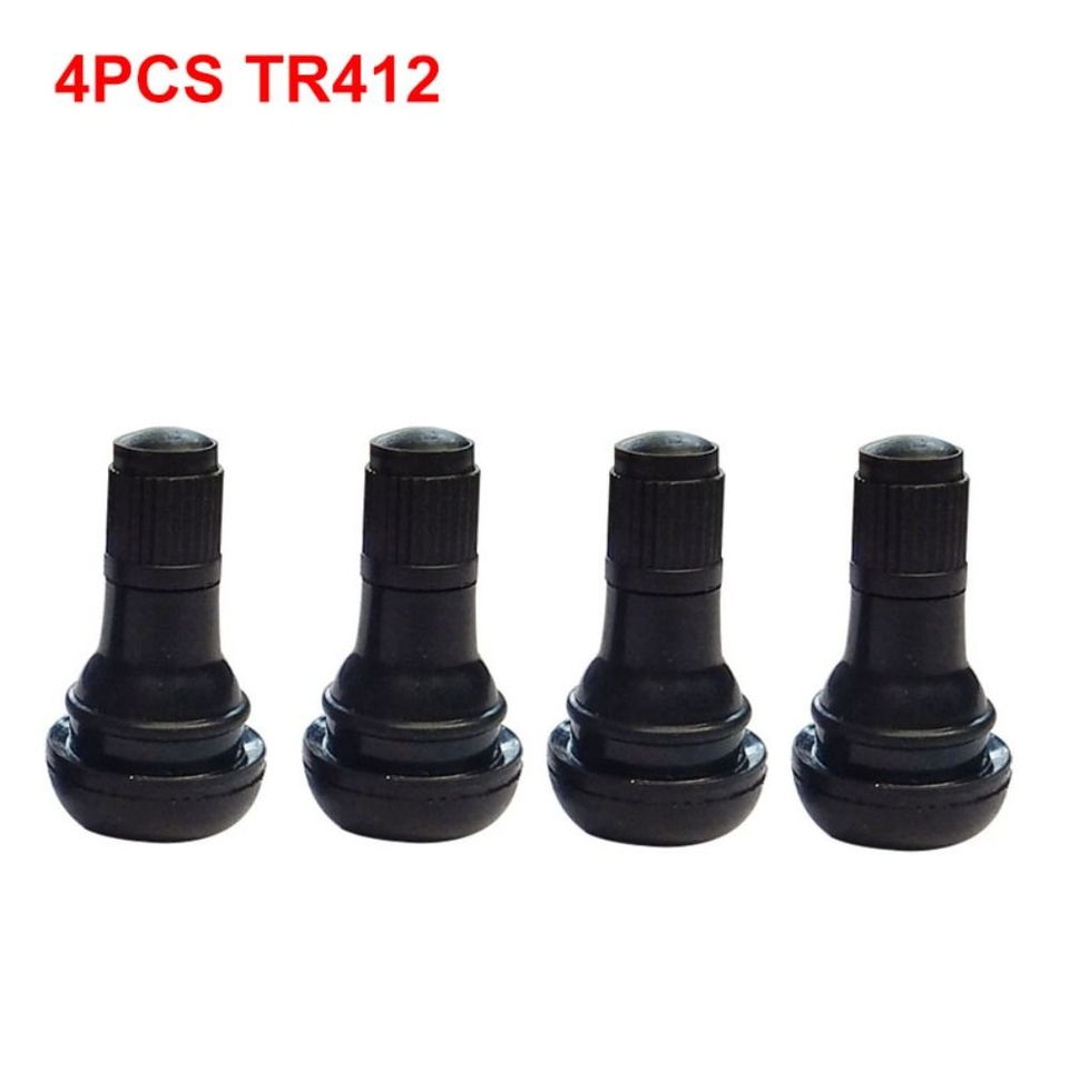 

Бескамерный клапан для шин TR412/TR413/TR414, черная резина, Съемный клапан для автомобильных вакуумных шин, колесные клапаны, колпачки для стержней шины, детали для колес, 4 шт.