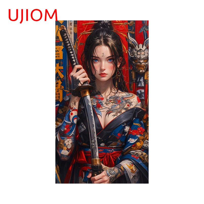

Настенная наклейка UJIOM Японская татуировка Девушка