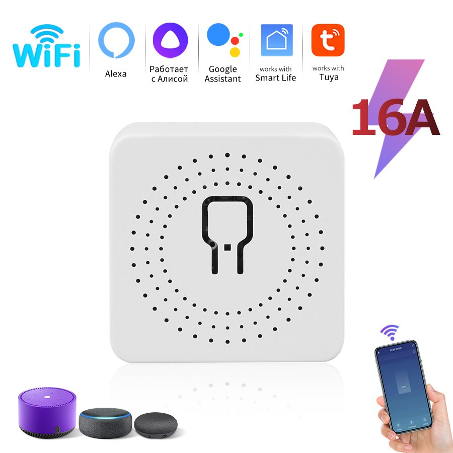 

GGBEE Мини-переключатель Wi-Fi ZigBee 16А