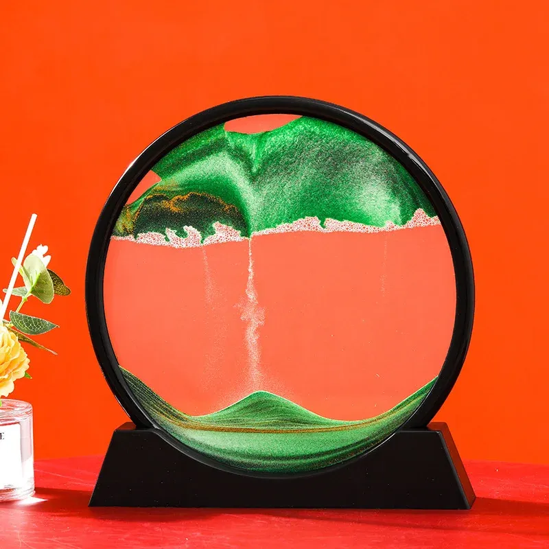 

Круглая стеклянная 3D песочная картина