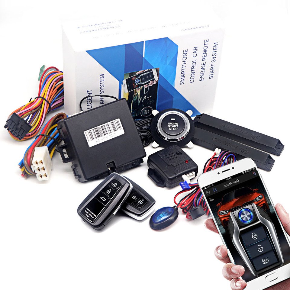

Универсальная автомобильная сигнализация AutoStart, система бесключевого доступа, комплект дистанционного запуска для автомобиля, кнопка запуска, стоп-система, автомобильные аксессуары