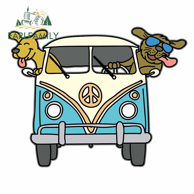 

EARLFAMILY 13 см x 10,3 см для хиппи грузовика красивые автомобильные наклейки Comical Decal Campervan бампер окклюзия царапины украшение